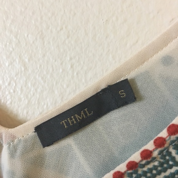 THML Boho Embroidered Peasant Top Shirt - Picture 2 of 6